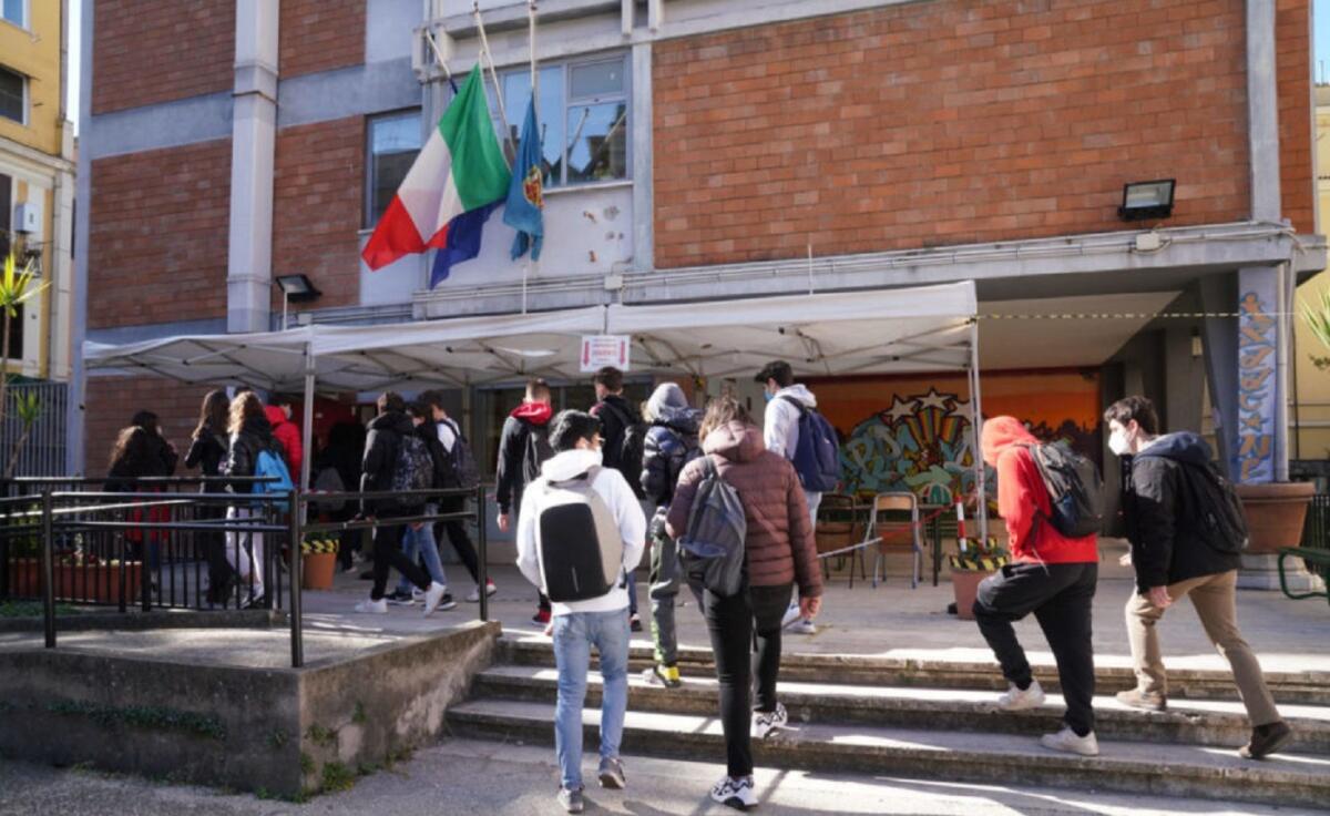 Scuola, per alunni positivi niente più quarantena: in arrivo autosorveglianza - RITORNO A SCUOLA, RIAPERTURA DEL LICEO NEWTON STUDENTI LICEALI ALL'INGRESSO ZAINO ZAINI STUDENTE LICEALE