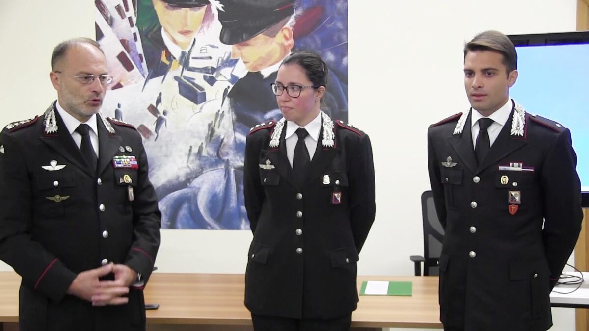 Crotone - Arriva il nuovo Comandante dei Carabinieri, Rossella Pozzebon - Da sinistra Mambor, Pozzebon, Stallone