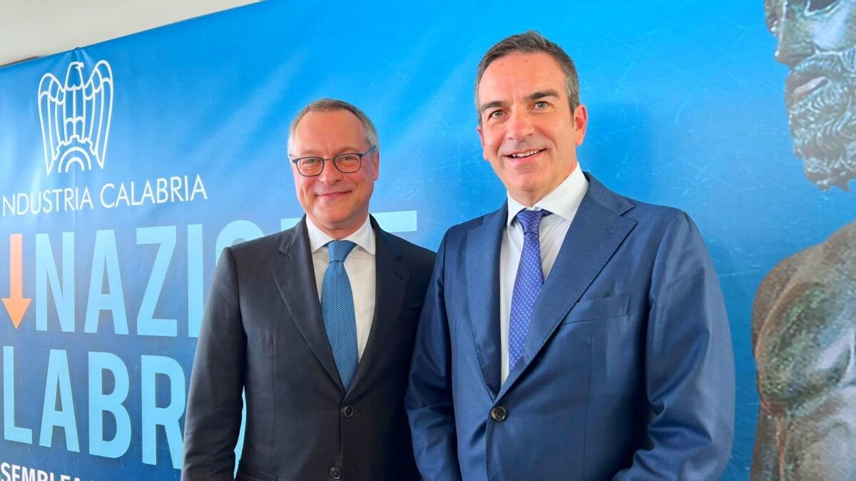Industria, Occhiuto: "La Calabria può essere hub del Paese sul Mediterraneo" - Il presidente di Confindustria Bonomi e Roberto Occhiuto