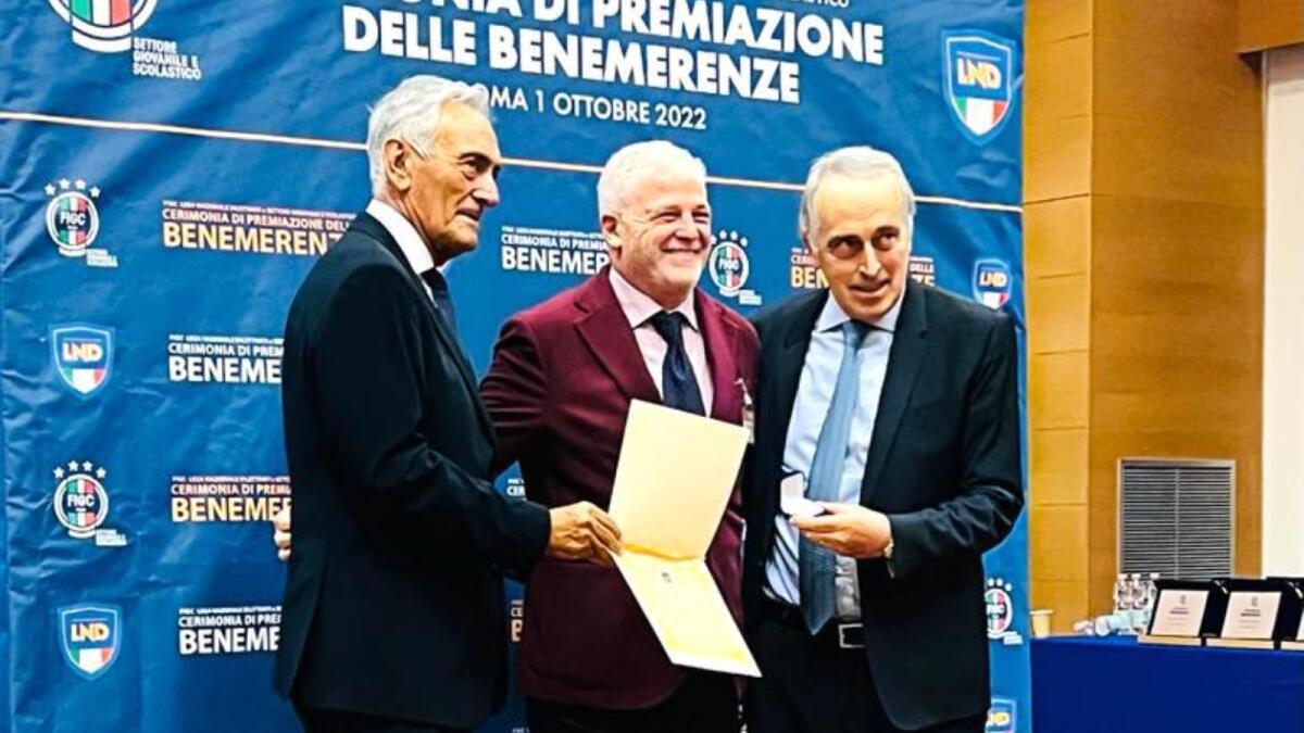 Benemerenza sportiva della Figc a Pino Talarico - 