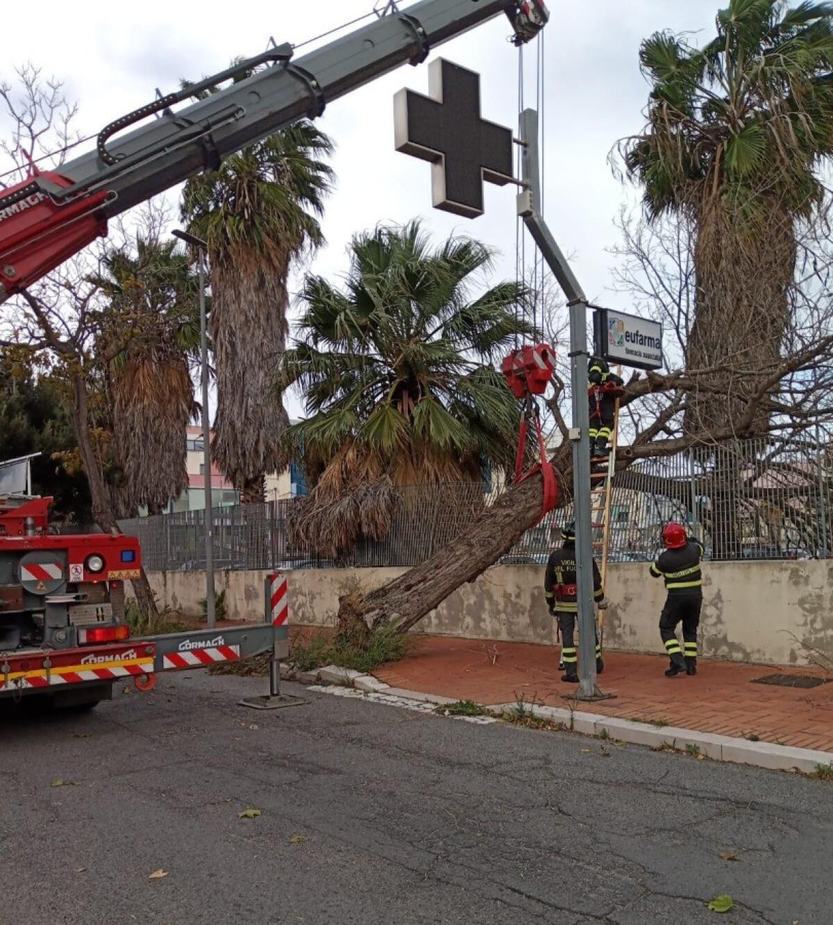 Il forte vento causa disagi in tutta la provincia, 27 gli interventi dei Vigili del Fuoco - 
