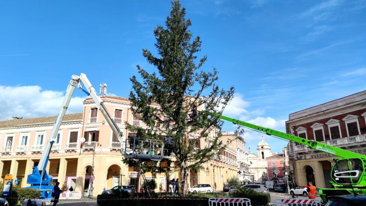 (Video) Crotone, le feste sono veramente finite: si disfa l’albero di Piazza Pitagora - 