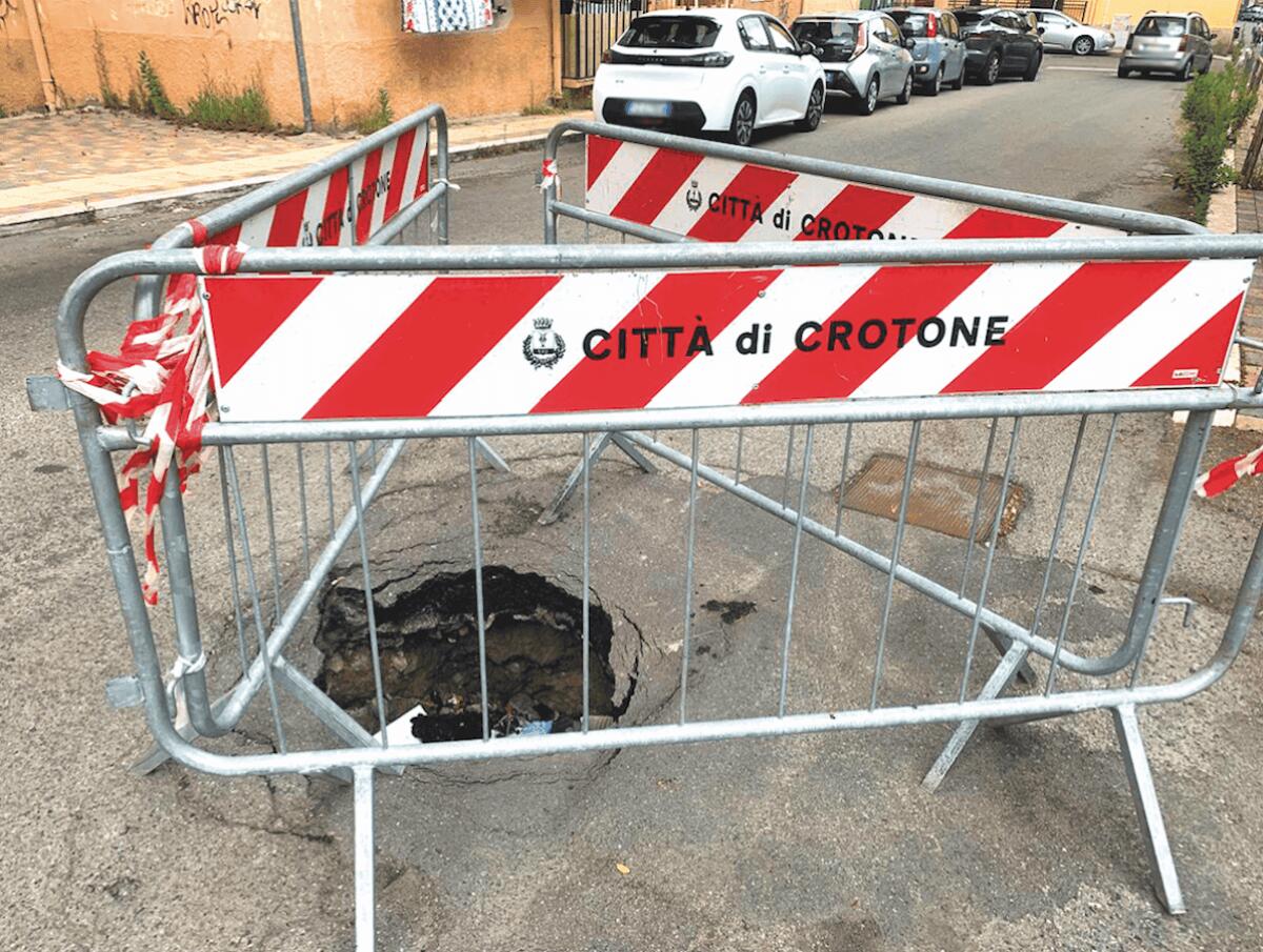 Nei quartieri di Crotone: in via Libertà c'è una buca che ha messo le radici - 