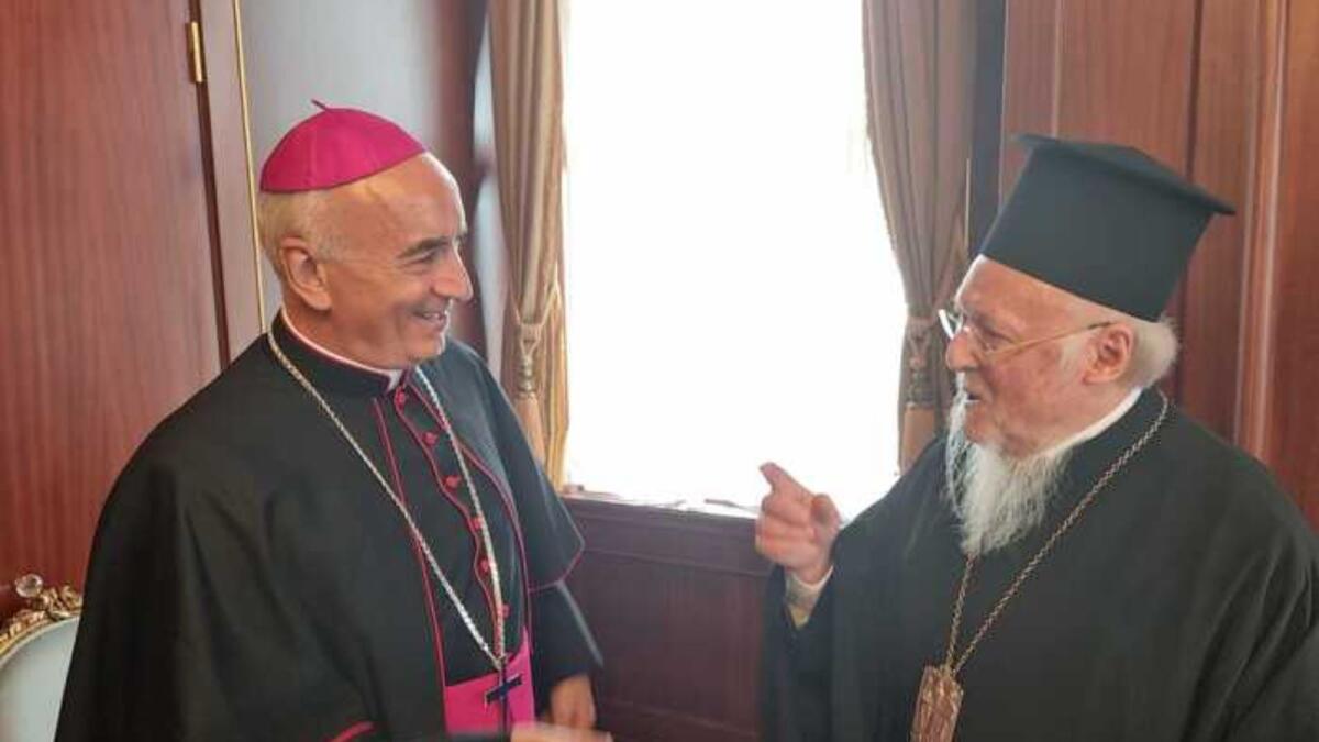 Guerra in Ucraina, monsignor Staglianò incontra il patriarca di Costantinopoli Bartolomeo I - 