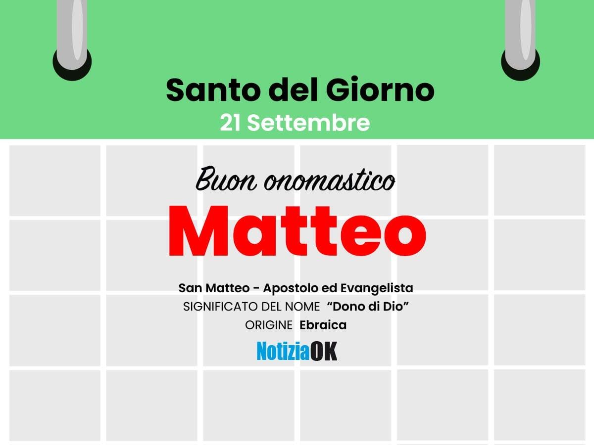 Onomastico: il Santo del giorno è San Matteo - 