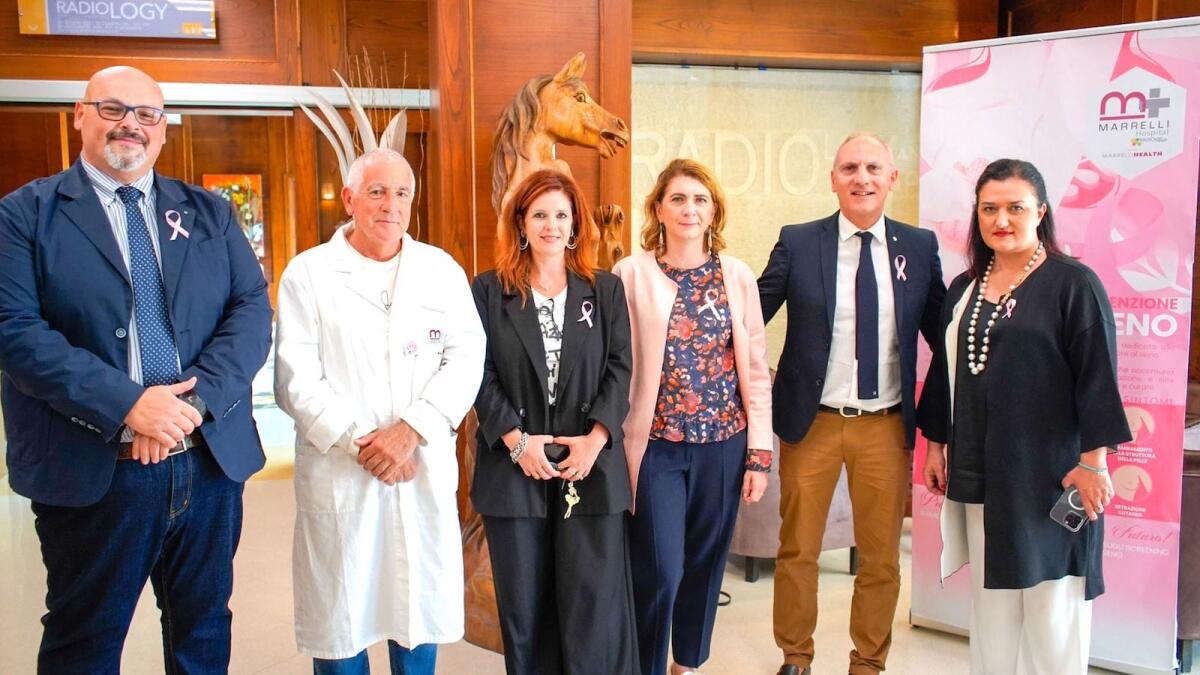 Tumore al seno: Marrelli Hospital e Rotary Club Crotone insieme per la prevenzione - Mario Napolitano, Umberto Torchia, Vittoria Zurlo, Sabrina Gentile, Gianluca Romanò, Antonella Stasi