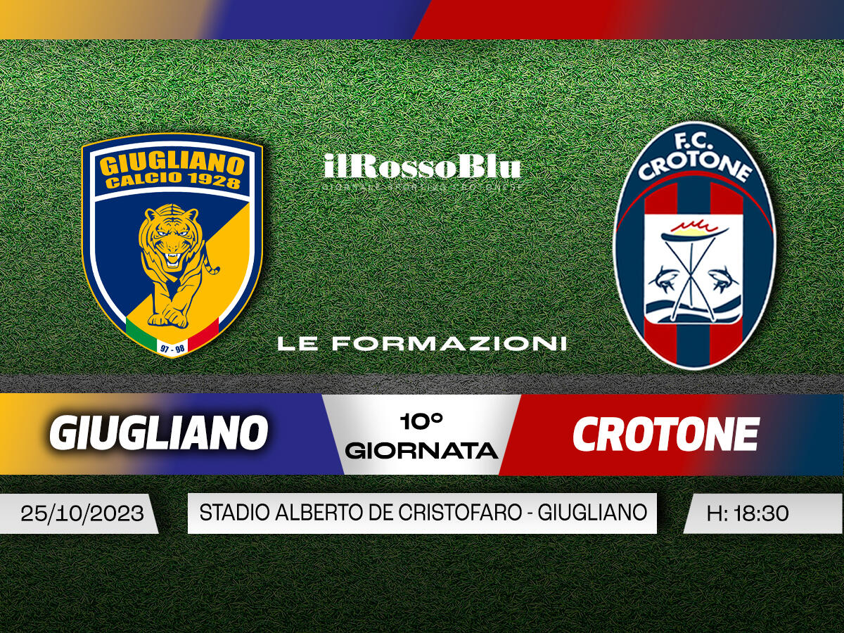 #GiuglianoCrotone | Le Formazioni: Tre novità nell'undici scelto da mister Zauli - 