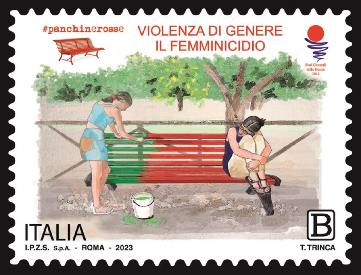 Panchine rosse, un francobollo ricorda l'importanza del 25 novembre - 