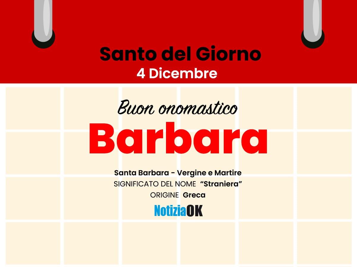 Onomastico: il Santo del giorno è Santa Barbara - 