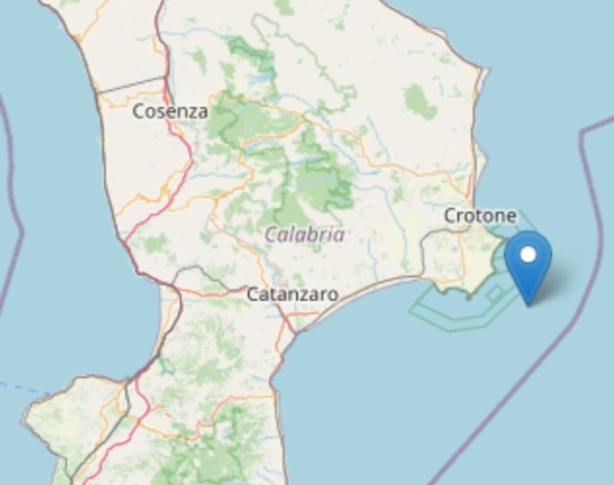 Terremoto, scossa lungo la costa ionica crotonese - 