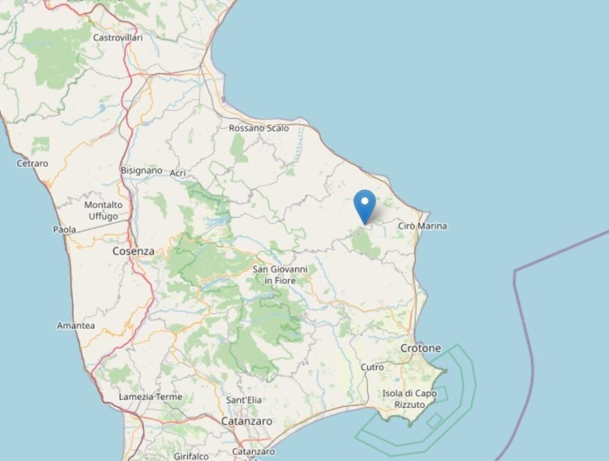 Terremoto nel crotonese, registrata una lieve scossa - 