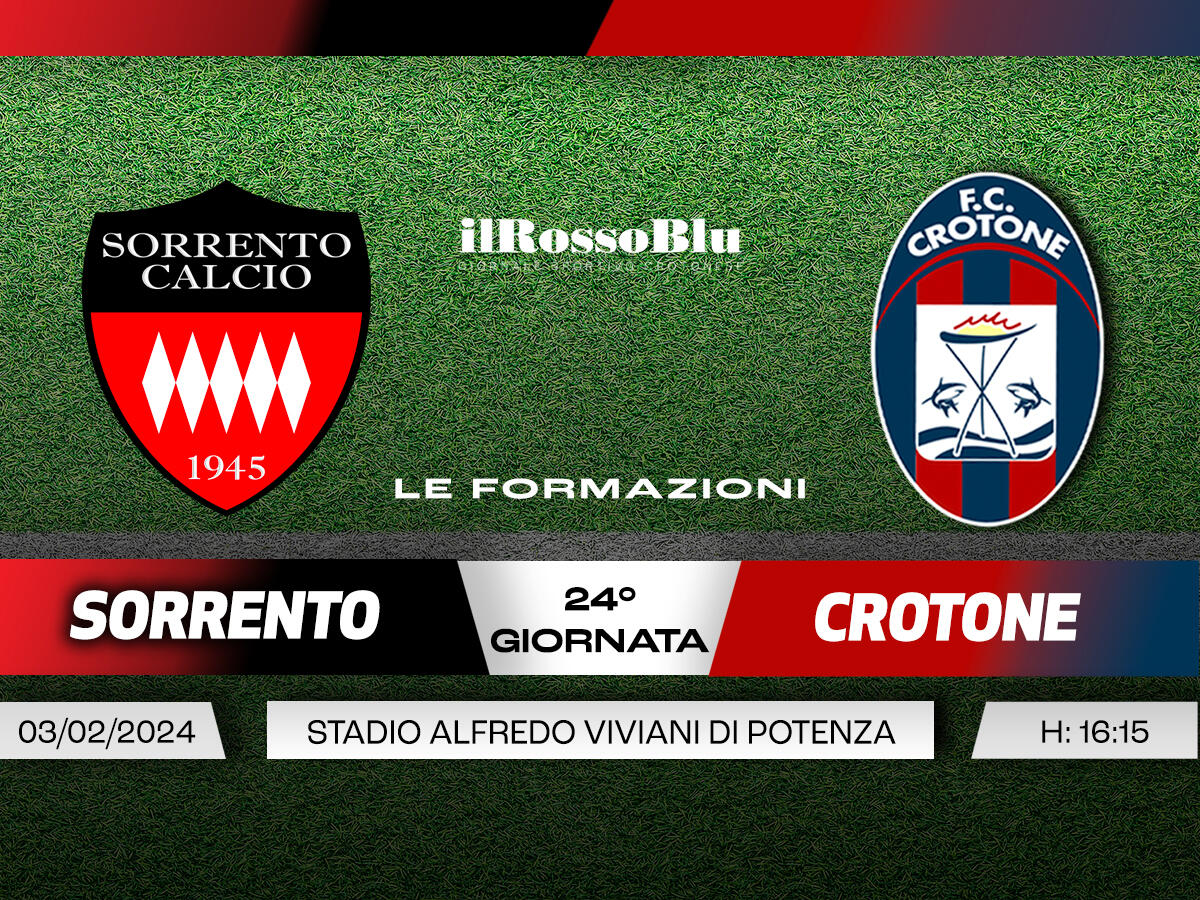 #SorrentoCrotone | Le Formazioni - Subito in campo un nuovo acquisto - 