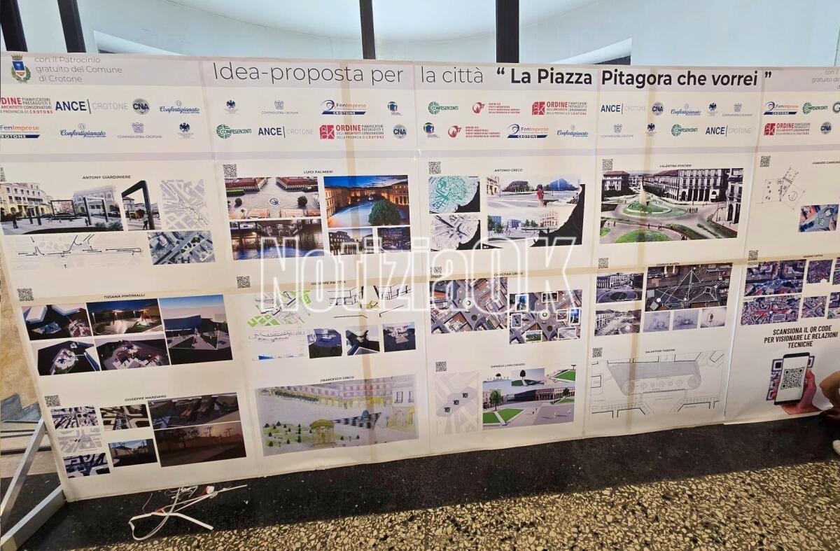 Crotone - In corso l'allestimento delle idee per Piazza Pitagora - 