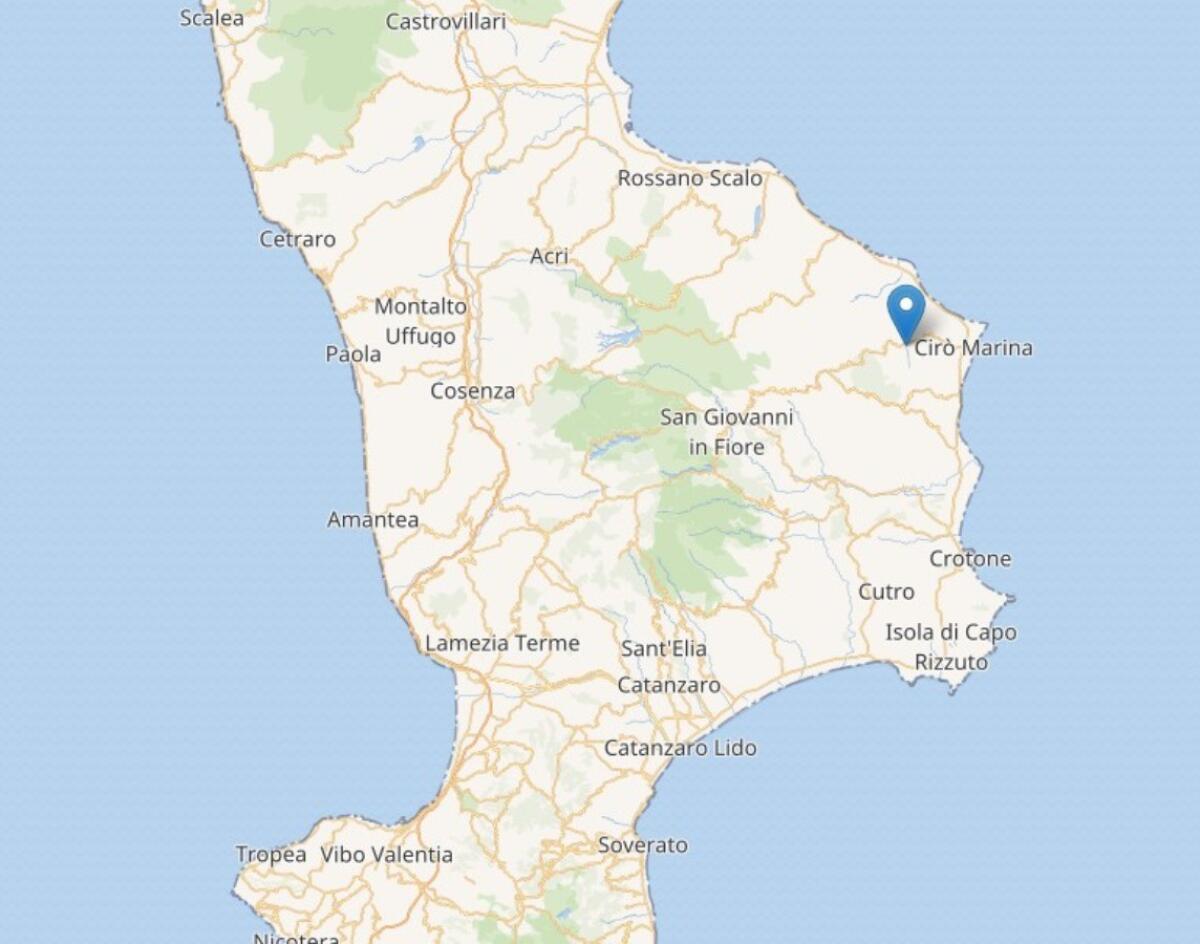 Terremoto nel crotonese: paura tra la popolazione, il sisma ML 4.0 rilevato a Cirò - 