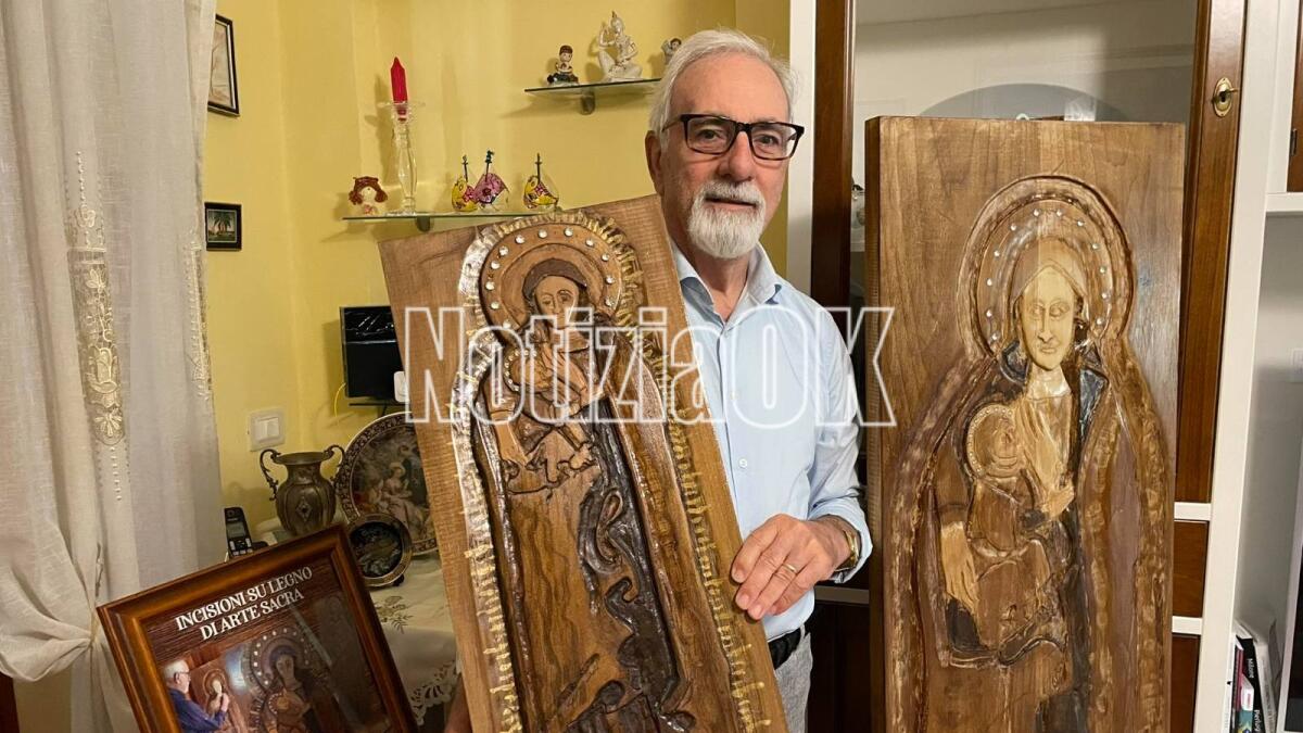 Tra i "Madonnari" c'è anche Pino Perri, con la Vergine di Capo Colonna intagliata nel legno - 