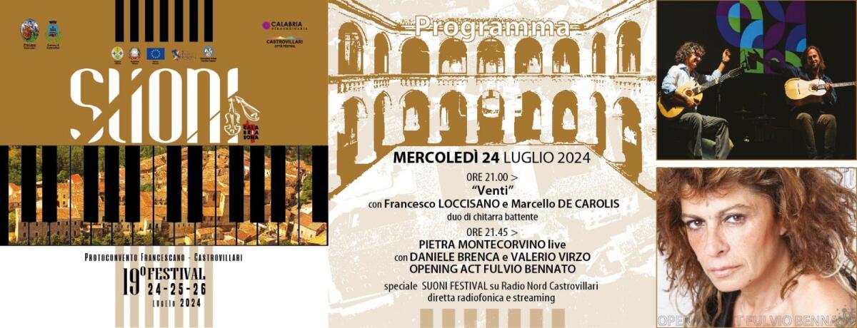 Castrovillari, Suoni Festival con Pietra Montecorvino - 