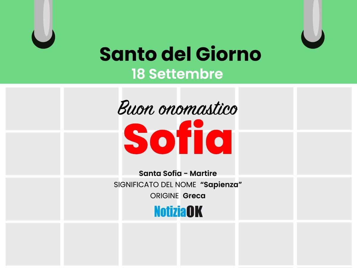 Onomastico: il Santo del giorno è Santa Sofia - 