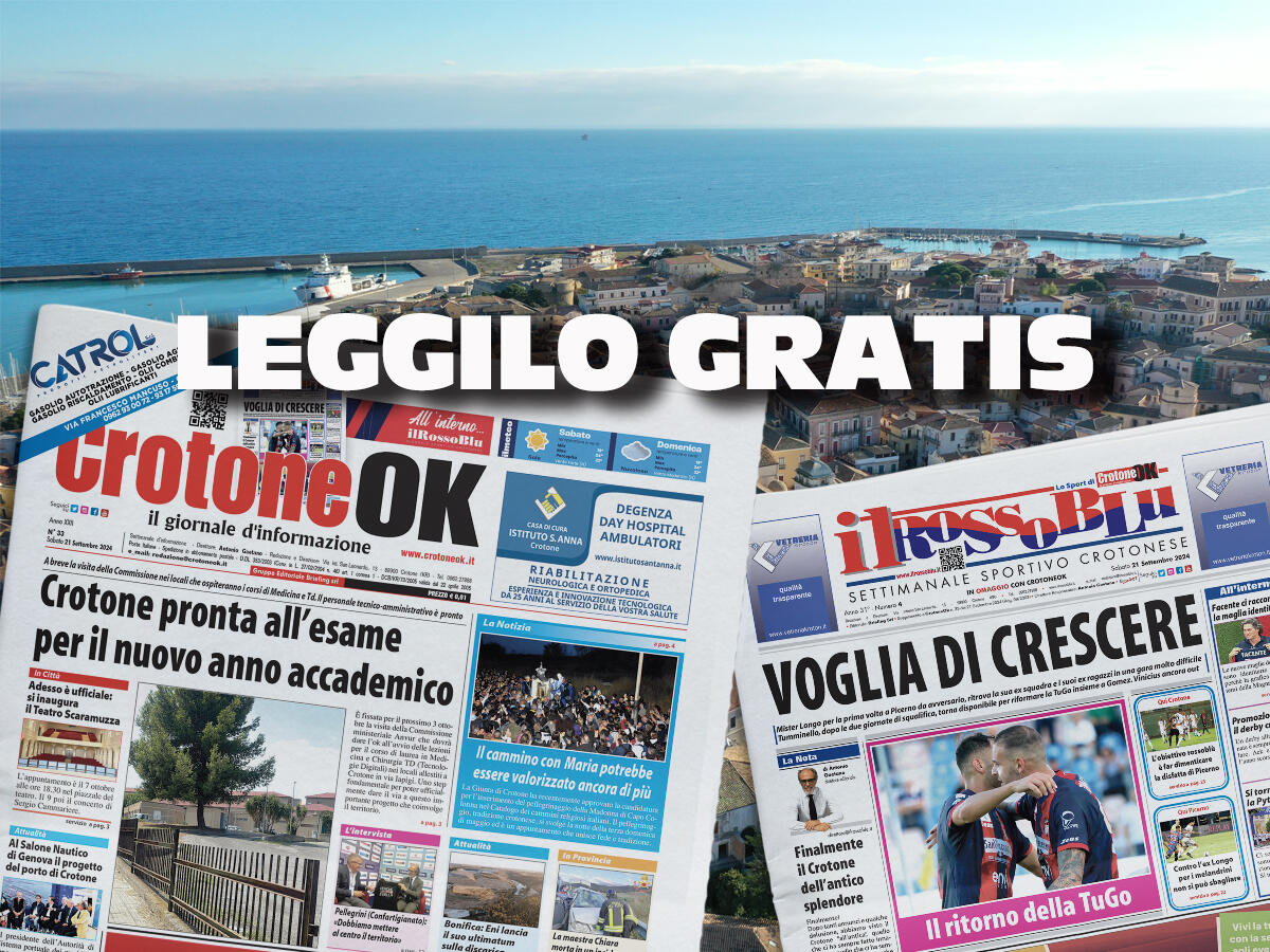 CLICCA QUI E LEGGI SUBITO CROTONEOK - LancioCopertinaCrotoneOkn332024Post