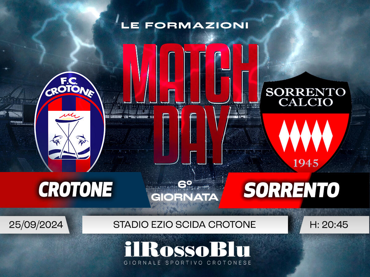#CrotoneSorrento | Le Formazioni - Novità in mediana per mister Longo - 