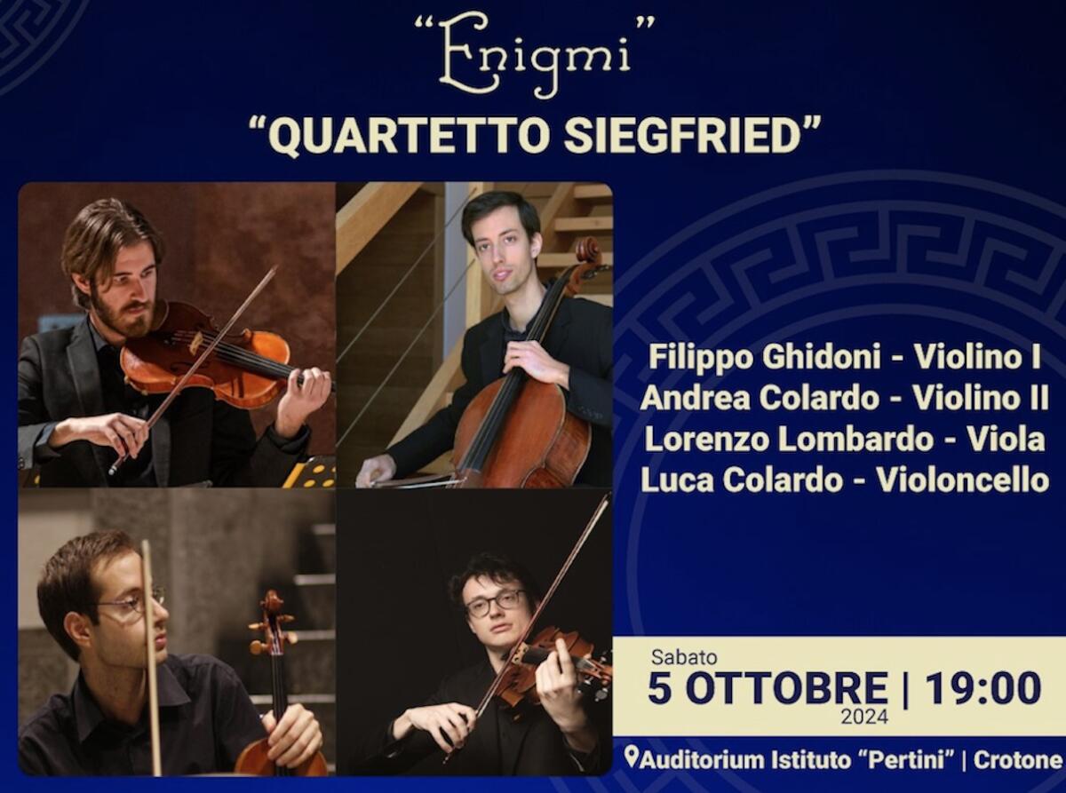 Crotone - Il quartetto Siegried in concerto per la rassegna "L'Hera della Magna Grecia" - 