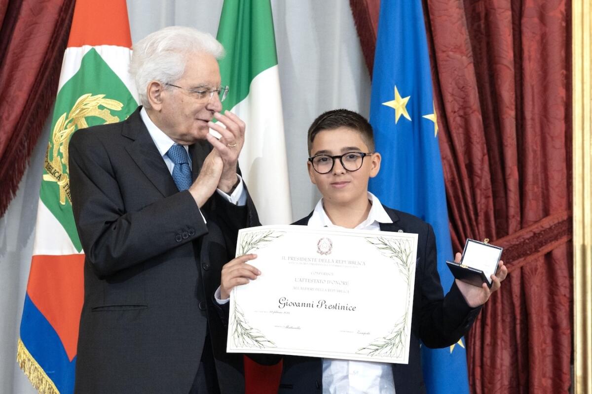 A Nuovi Eroi il giovane crotonese Giovanni con quella domanda che dovremmo porci tutti - Fonte Foto: Quirinale.it