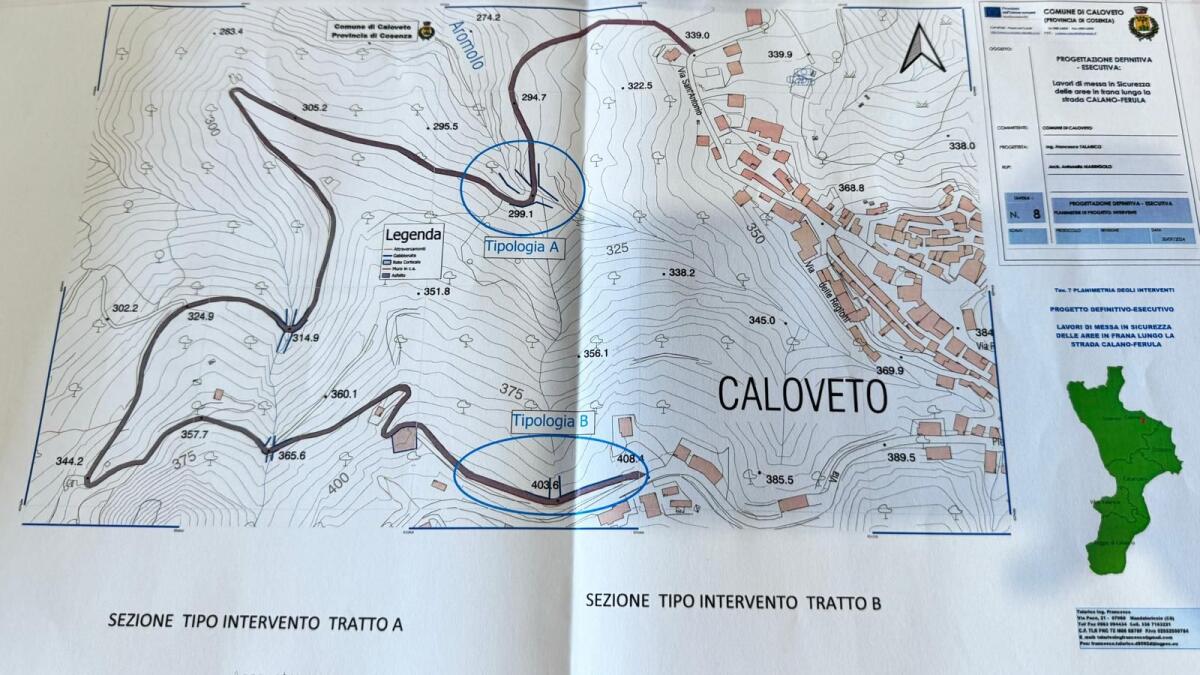 Caloveto - Dissesto idrogeologico: la strada Calano-Ferulia verrà messa in sicurezza - 