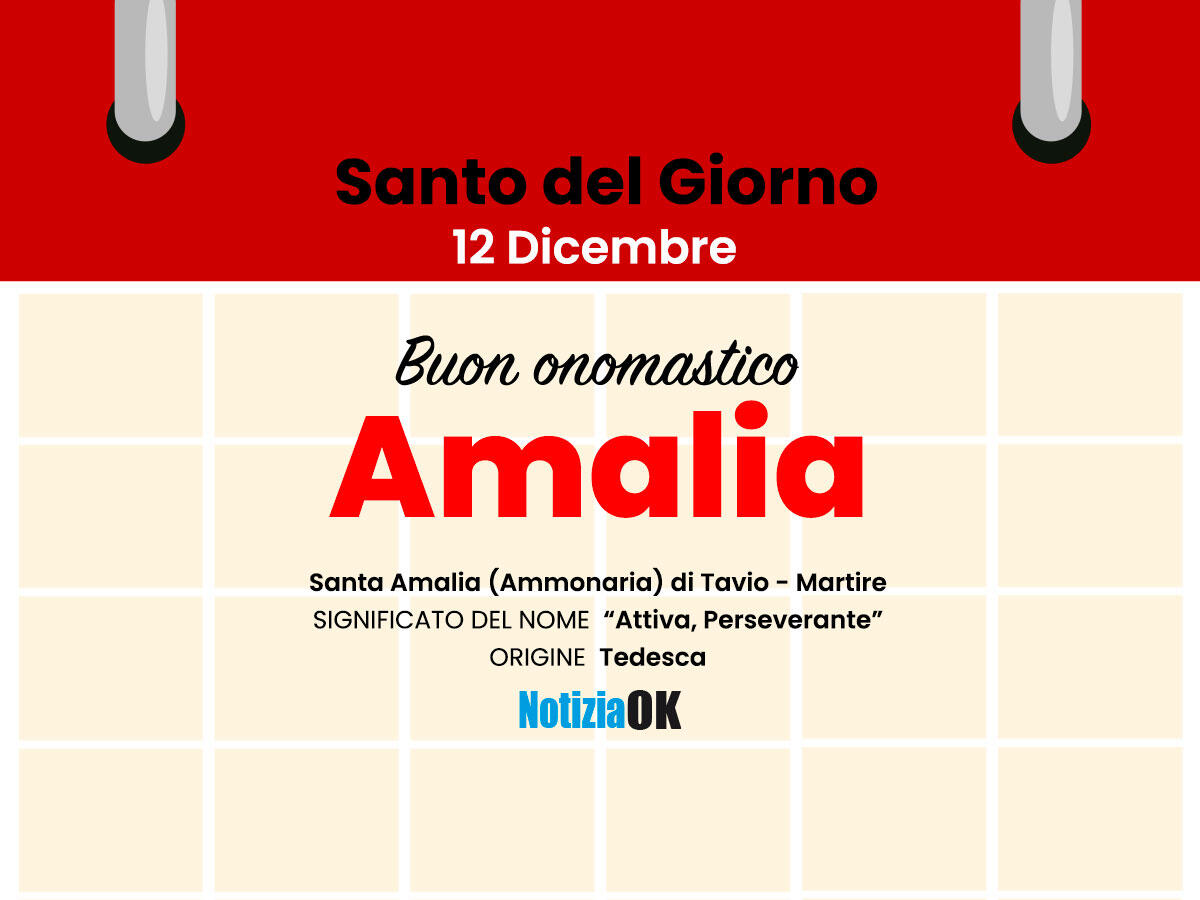 Oggi la Chiesa celebra la memoria di Santa Amalia - 