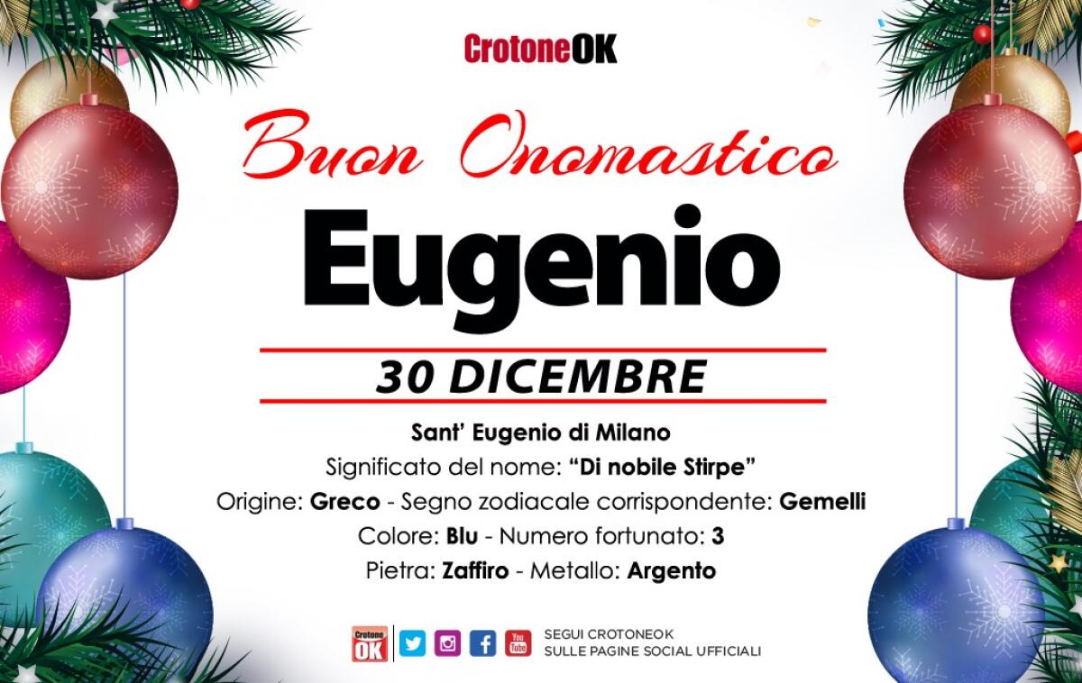 Onomastico: il Santo del giorno è Sant'Eugenio - 