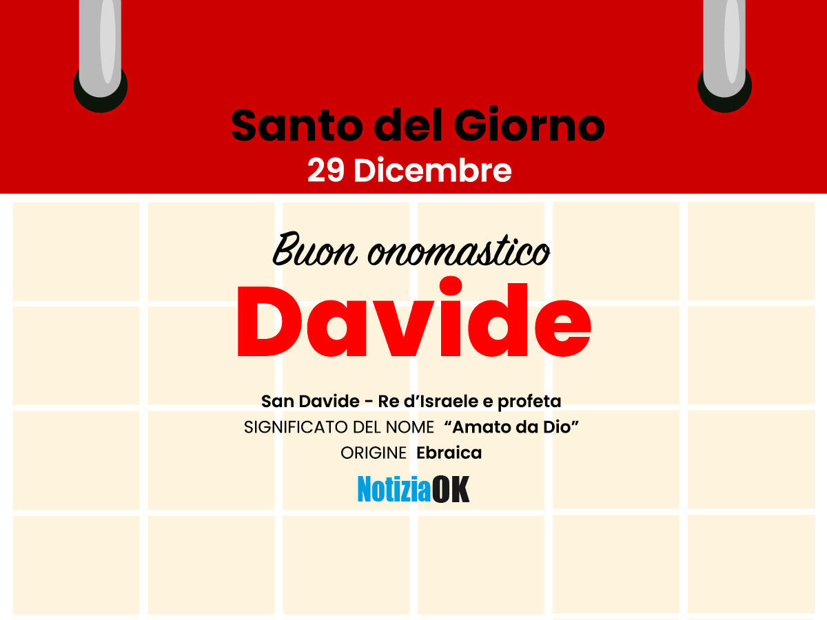 Onomastico: il Santo del giorno è San Davide - 