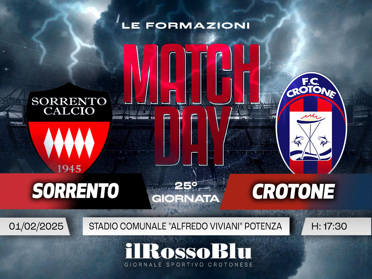 #SorrentoCrotone | Le Formazioni - Novità nella porta rossoblù - 
