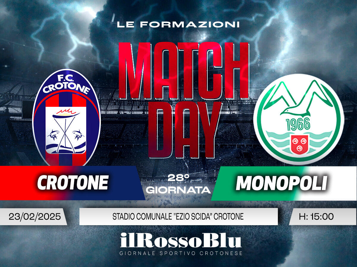 #CrotoneMonopoli | Le Formazioni - Novità in attacco per i rossoblù - 