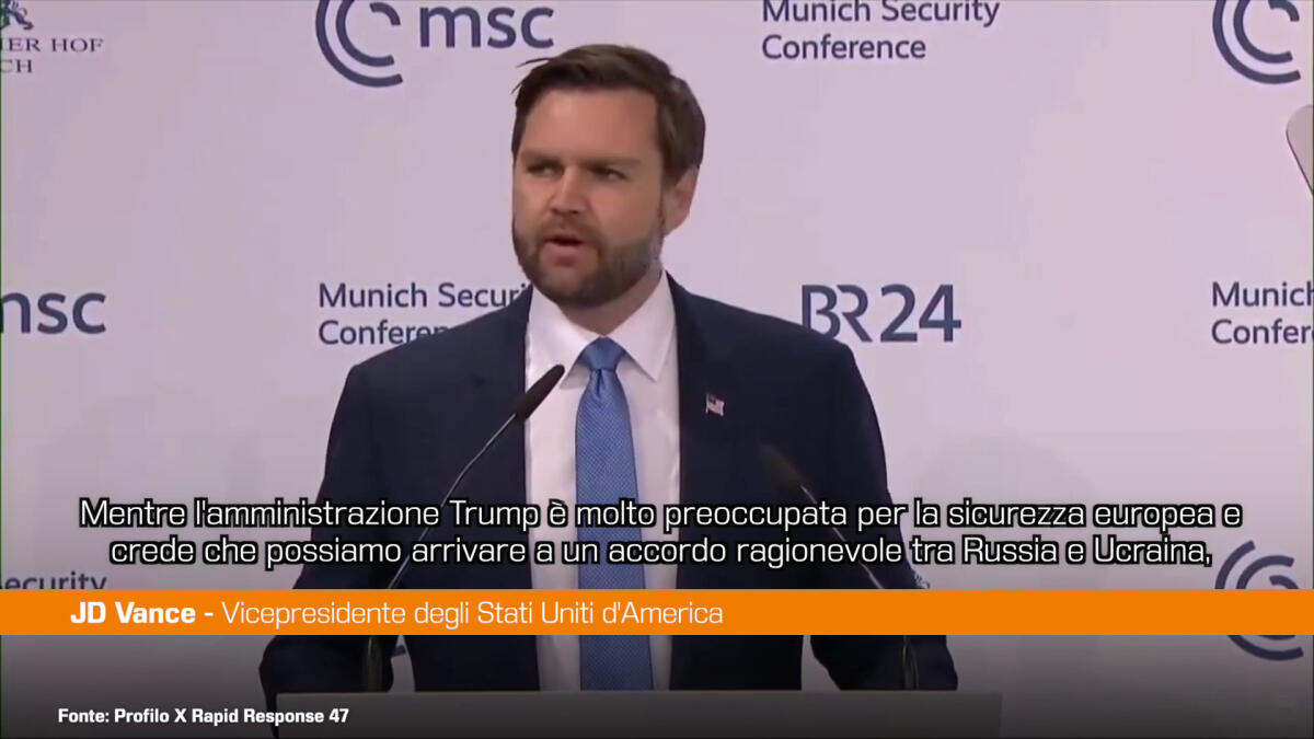 Vance "Europa non è minacciata da Russia o Cina ma dall'interno" - 