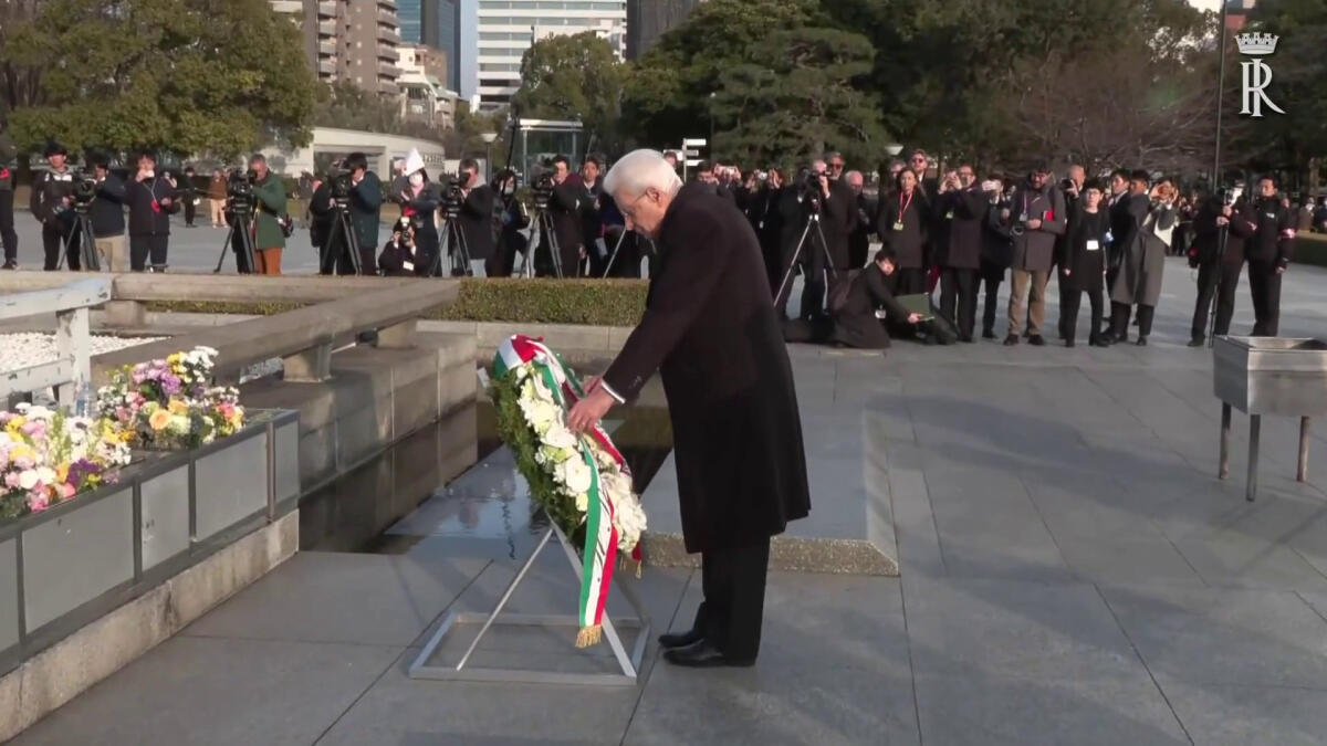 Mattarella depone corona al memoriale della pace di Hiroshima - 