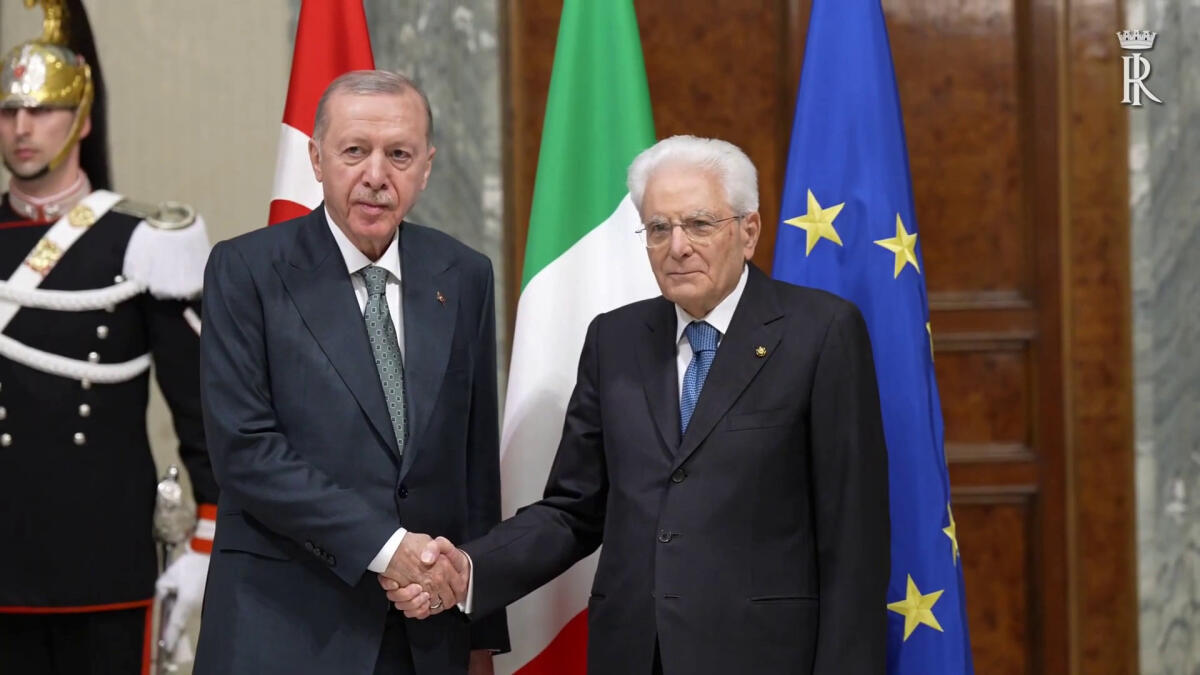 Mattarella riceve Erdogan al Quirinale, le immagini - 