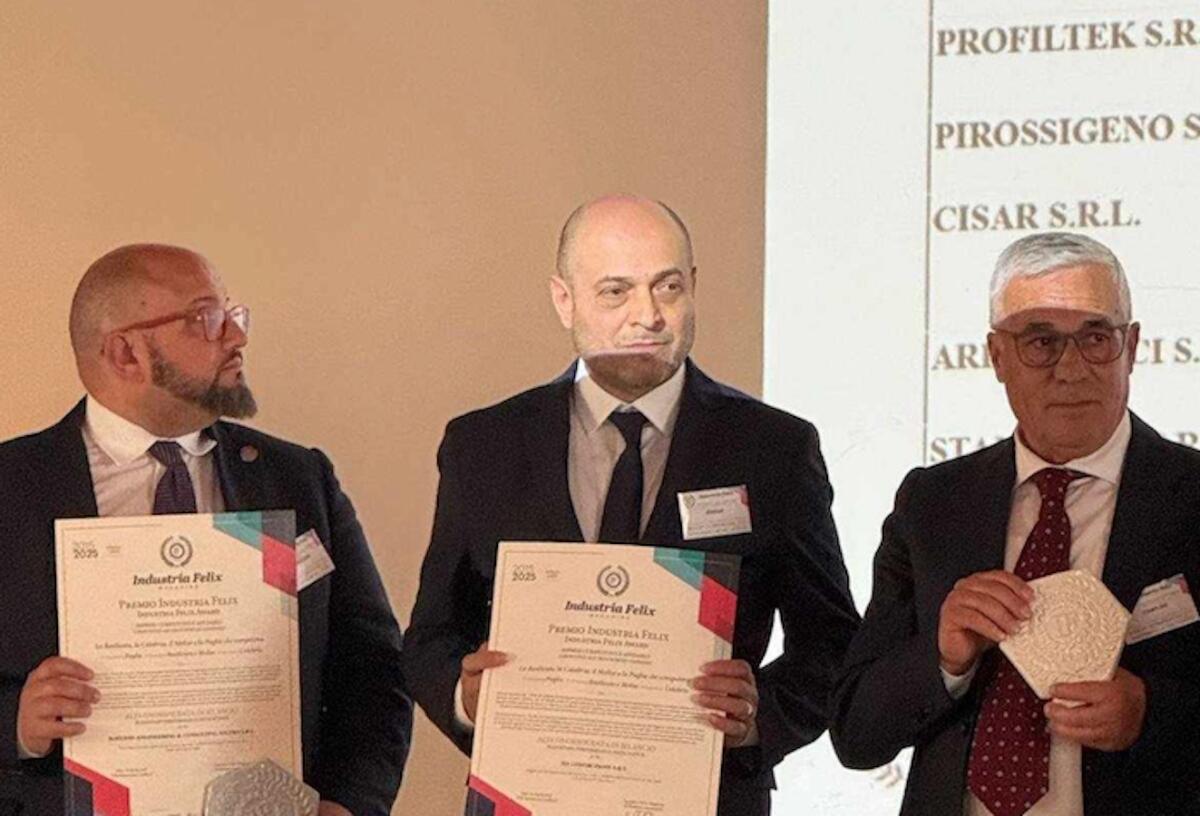 Venticinque anni di affidabilità e crescita, l'azienda Schipani premiata da Industria Felix - 