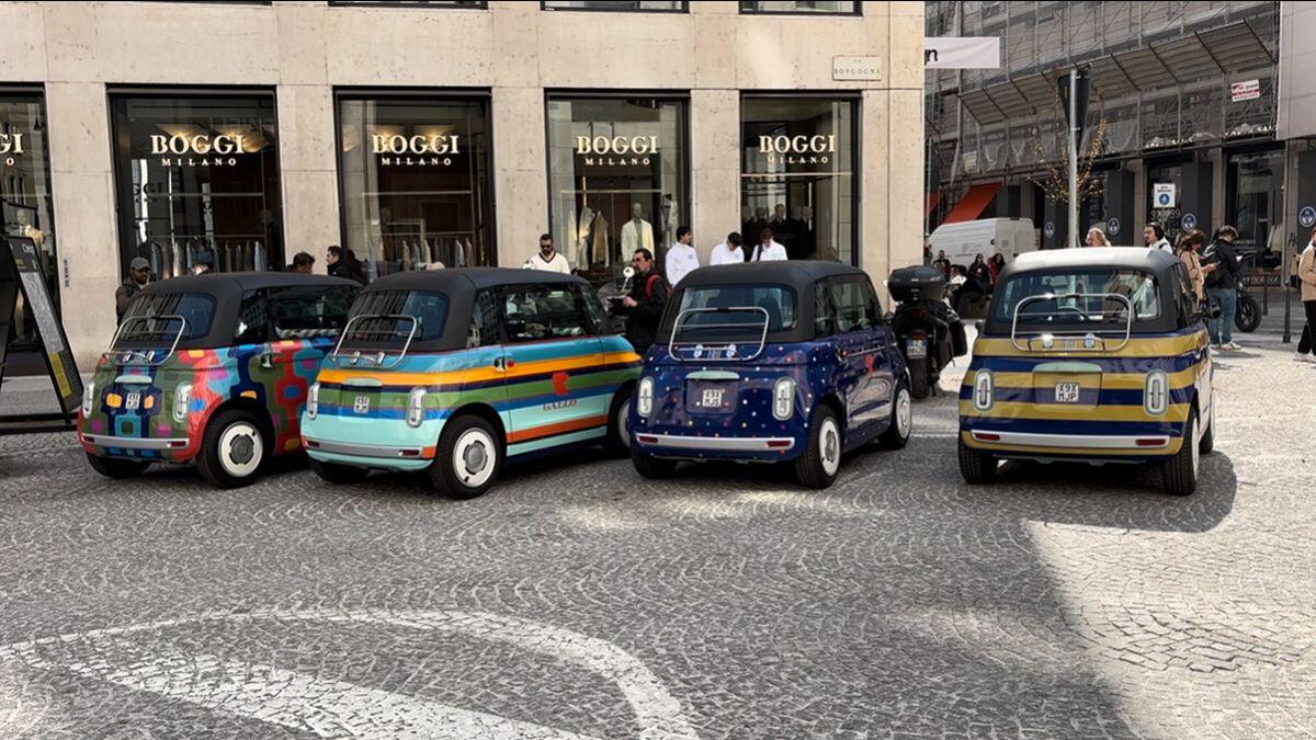 Fiat Topolino si tinge dei colori di Gallo durante la Milano Design Week -