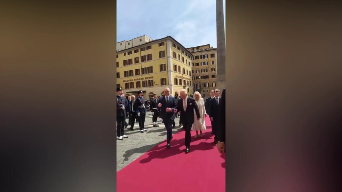 Re Carlo e regina Camilla alla Camera accolti da Fontana e La Russa -
