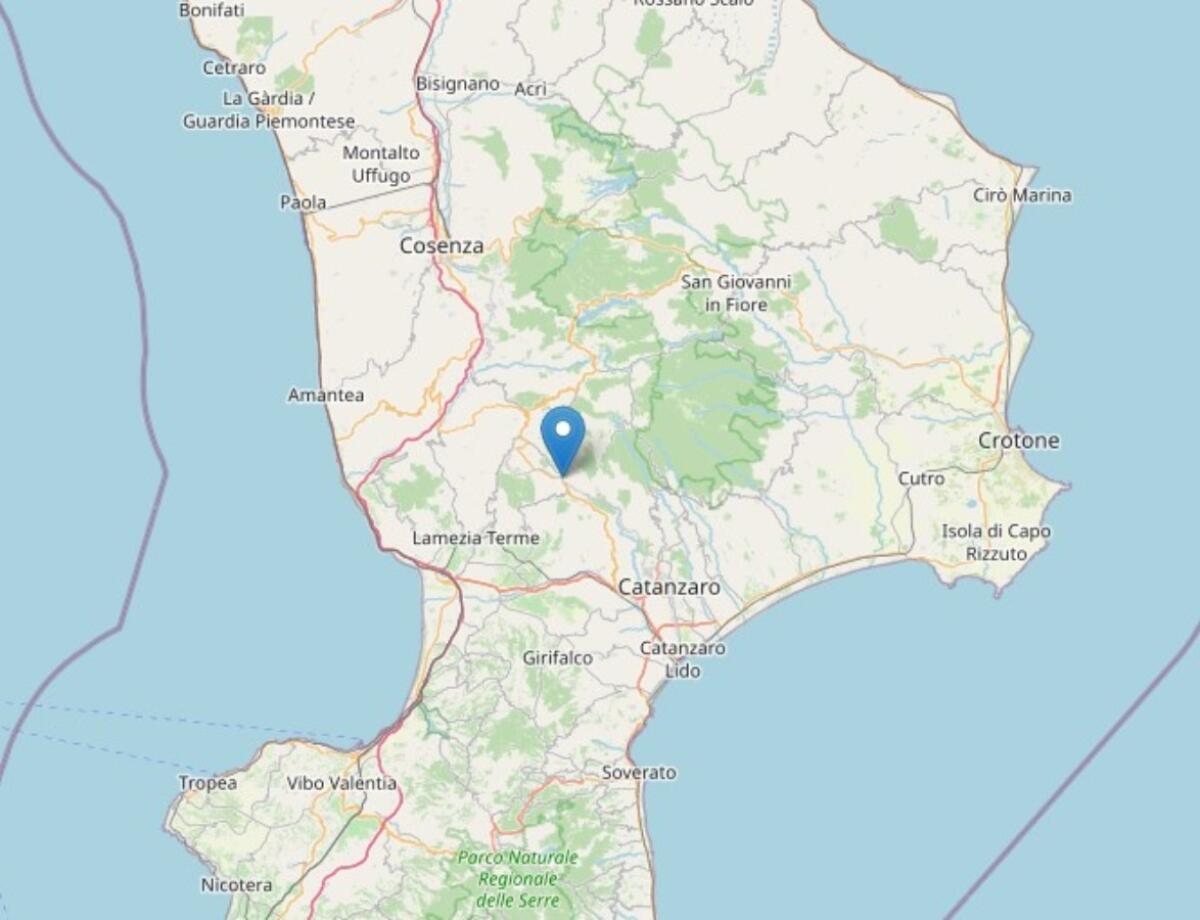 Scossa di terremoto nella zona di Serrastretta magnitudo 2.4 - 