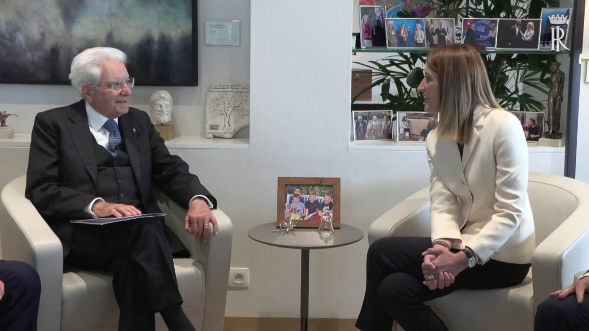 Mattarella incontra presidente del Parlamento europeo Metsola - 