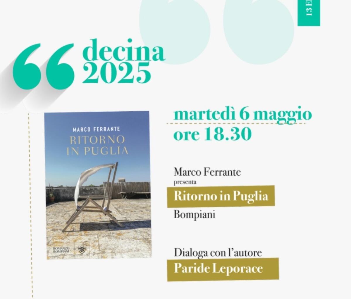 Cosenza - Continua il Premio Sila, alla Mondadori Ferrante presenta "Ritorno in Puglia" - 