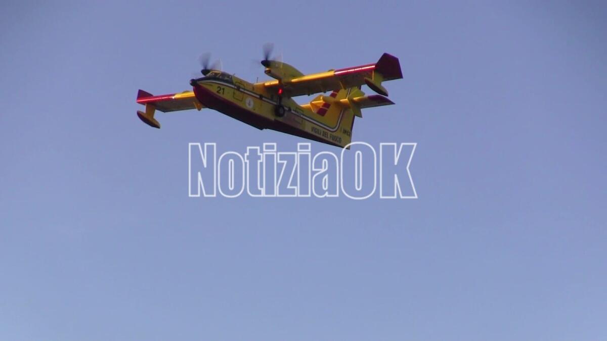 Incendio sulla SP 156: Canadair in azione a Crotone - 