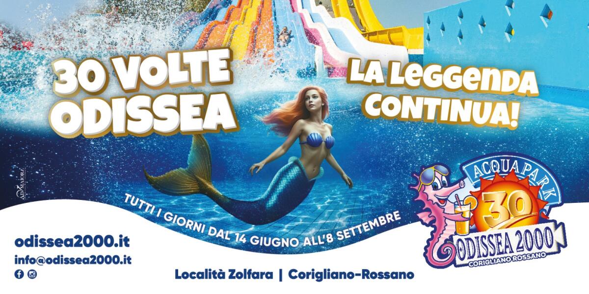 L'Acquapark Odissea 2000 compie 30 anni e inaugura una grande estate di festeggiamenti - 