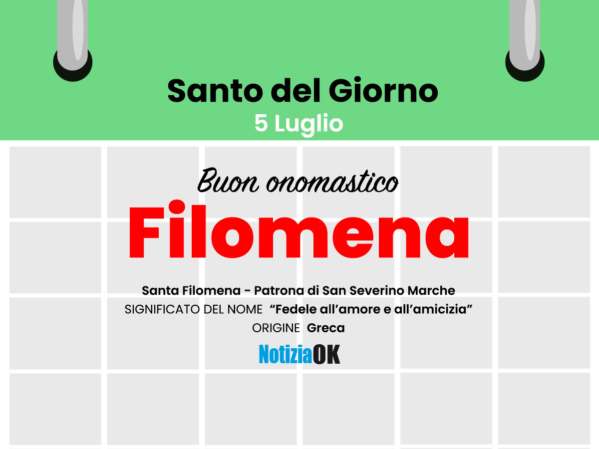 Onomastico: il Santo del giorno è Santa Filomena - 