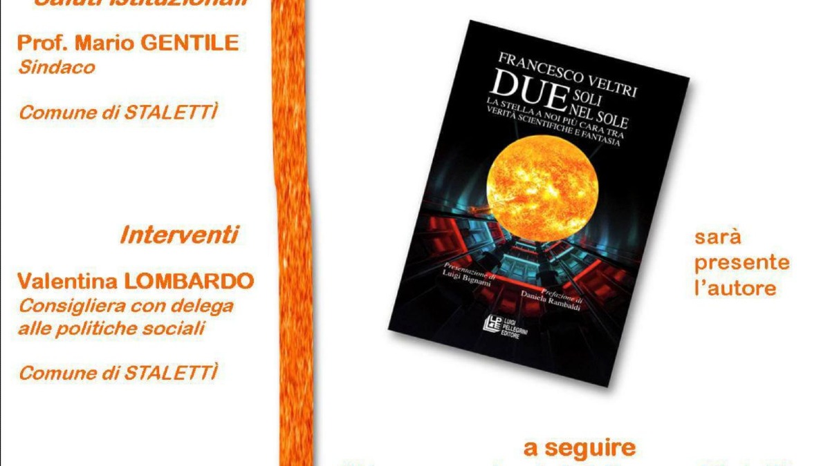 A Stalettì una notte tra stelle e parole: arriva Francesco Veltri con “Due soli nel sole” - 