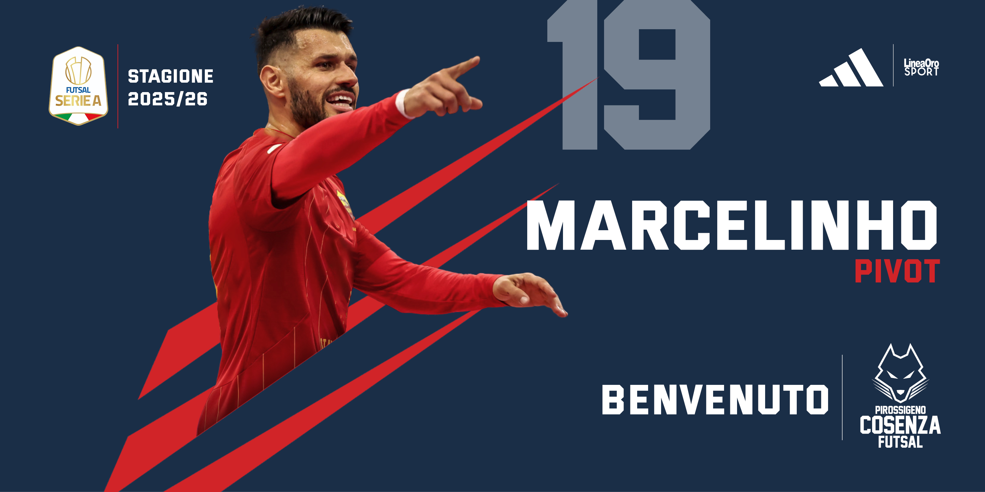 Calcio a 5 - La Pirossigeno Cosenza ingaggia Marcelinho: il bomber azzurro vestirà la maglia numero 19 - 