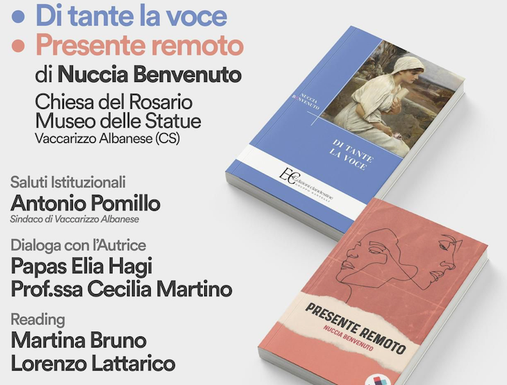  Vaccarizzo Albanese - Cultura e memoria al femminile nel cuore dell’estate arbëreshe - Locandina libri vaccarizzo (U.S. Comune di Vaccarizzo 21.7.2025)