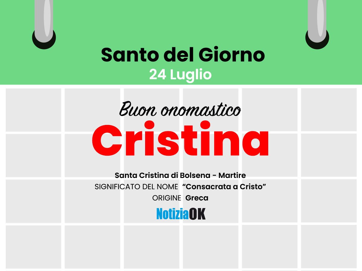 Onomastico: oggi è Santa Cristina - 
