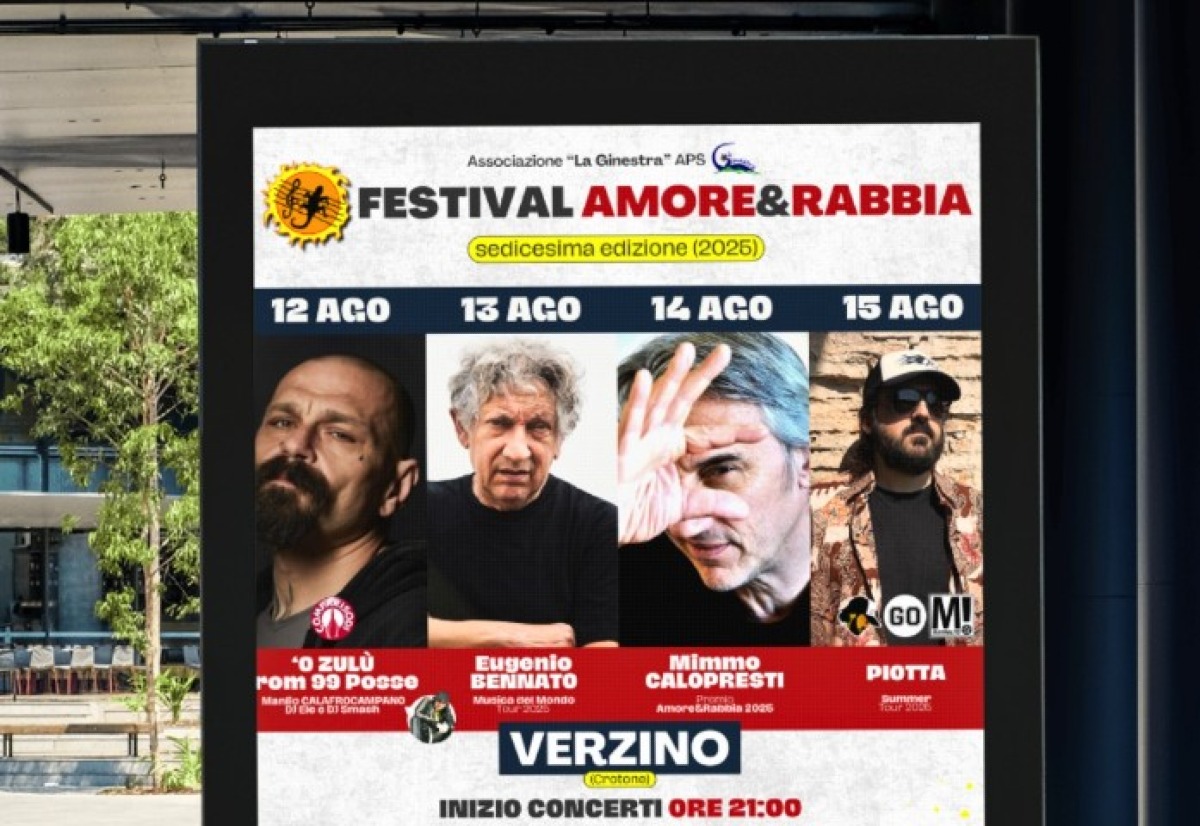 Il conto alla rovescia per il Festival Amore&Rabbia 2025 è ufficialmente iniziato - 