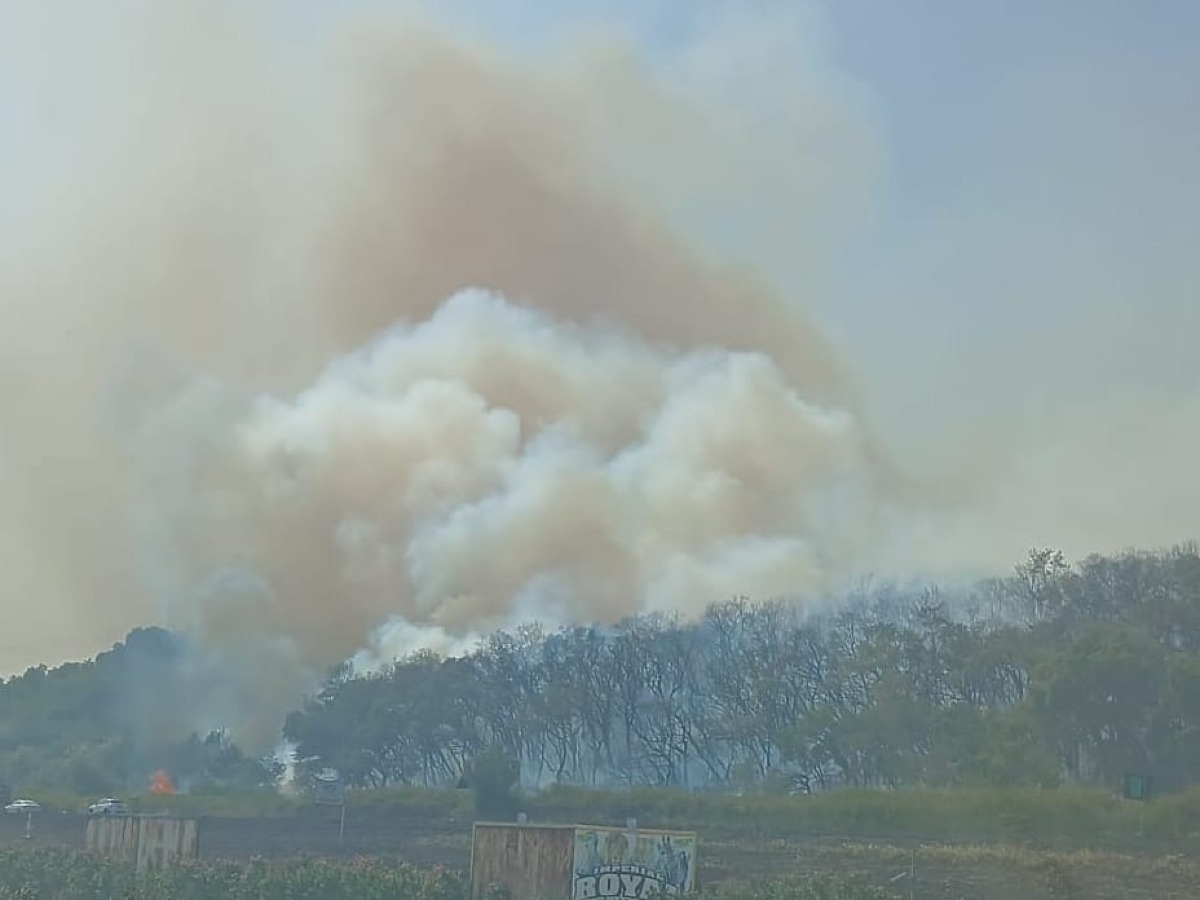 Incendio nei pressi del centro commerciale "Due Mari": traffico bloccato sulla SS280 - 