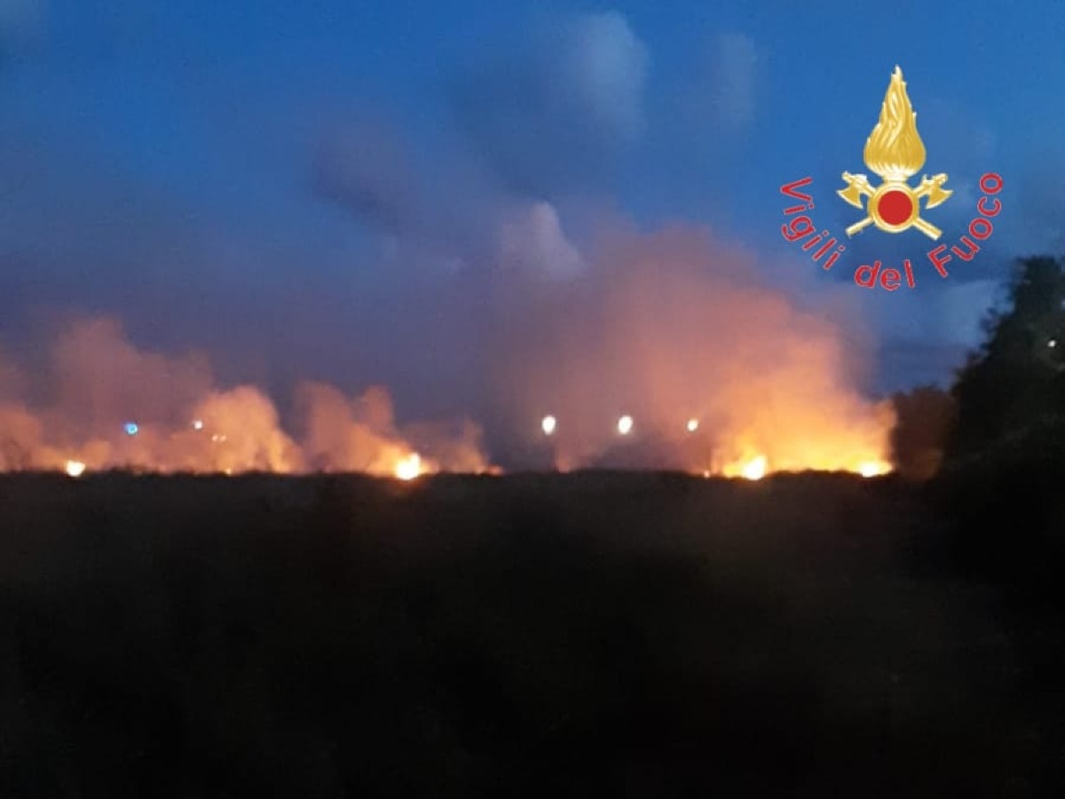 Vasto incendio a Lamezia Terme: fiamme all'ex zuccherificio mettono a rischio la linea ferroviaria - 